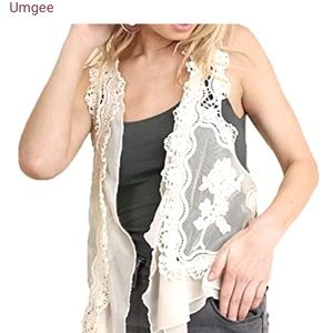 Umgee Lacey flowered vest